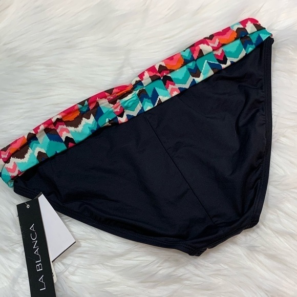 NWT La Blanca Multicolored Shirred Band Hipster - Picture 7 of 8